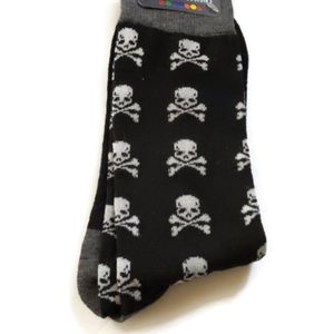 Men's Urban Pirate Socks Skull Black White 3/$25